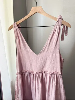 Petal & Pup Pink Tie Strap Tiered Shift Dress Size 6 thumbnail 7