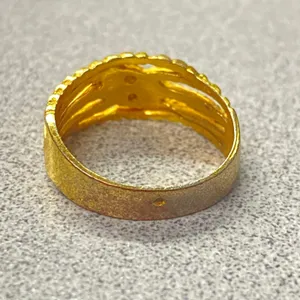 Gold Tone Textured Stacking Band Layered Ring Statement Fashion Jewelry Sz 5.75 thumbnail 5