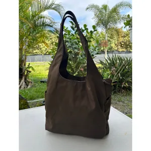 AmeriBag Zena Chocolate Brown Nylon Integrated Organizer Hobo Shoulder Bag thumbnail 6