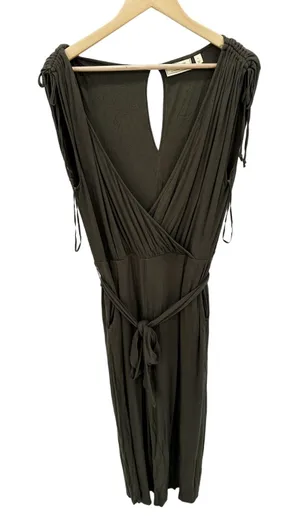 Anthropologie Moulinette Soeurs Alisande Jumpsuit Olive Green Sleeveless Large L thumbnail 1