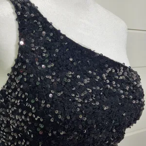 Lavetir Sequin One Shoulder‎ Bodycon Mini Dress Prom Dance Size S thumbnail 5