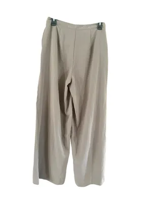 Women's Who What Wear Beige Wide Leg Trousers Size 6 thumbnail 4
