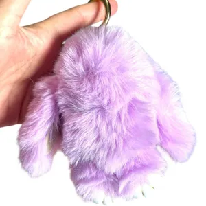 Plush purple bag charm rabbit bunny thumbnail 2