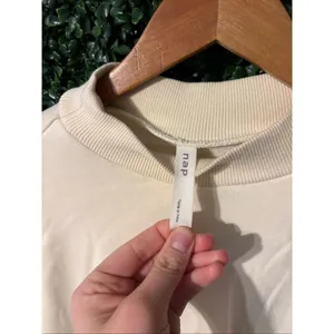 Nap Drawstring Hem Cotton Oversized Pocket Sweatshirt Beige/tan Womens Size L thumbnail 2