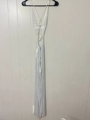 Oh Polly Magdalena Embellished Cut Out Backless Maxi Dress White Size 2 thumbnail 6