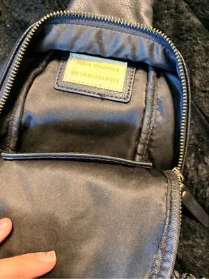 Anthropologie Sleek Black Leather Crossbody Sling Bag thumbnail 7