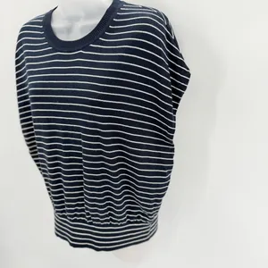 Banana Republic Factory Sweater Women’s M Navy Stripe Forever Dolman Sleeve Top thumbnail 2