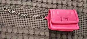 Juicy Couture pink keychain purse #juicy #keychainss Has small blue mark, shown in photo. thumbnail 1