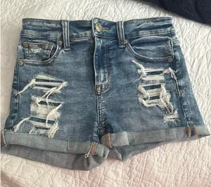 American Eagle Dark Wash Denim Shorts High-Rise Shortie thumbnail 1