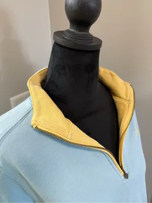 Ariat Pullover Western Baby Blue‎ Barrel Racing 1/4 Zip Rodeo Sweatshirt Lg thumbnail 5