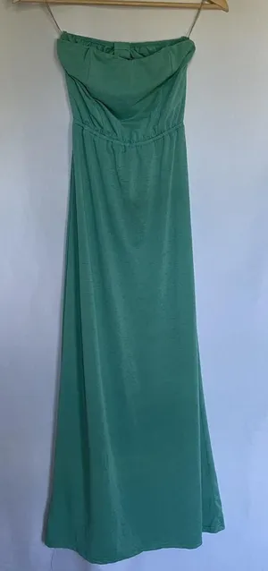 Rue21 Open Back Strapless Maxi Tube Dress Small Green Women Cut Out Bow thumbnail 1