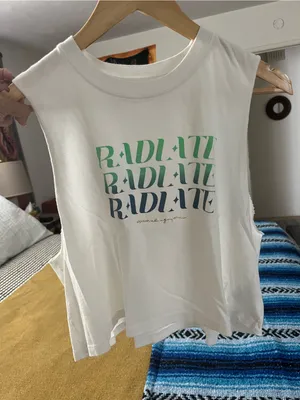 Spiritual Gangster Radiate Graphic Crop Tank Top - White Sz M thumbnail 2