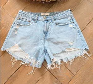 Abercrombie & Fitch The Baggy Short Womens Light Wash 28 6 Distressed Low Rise thumbnail 1