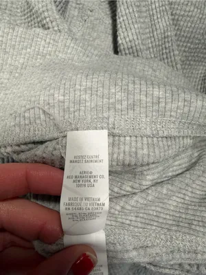aerie offline Light Gray Ribbed Crewneck long sleeve shirt XXS thumbnail 3