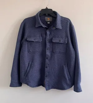 Cloudveil Mountain Works Quilted Snap‎ Shirt Jacket Blue Large thumbnail 1