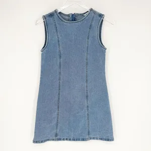 Vigoss Sleeveless Denim‎ A-Line Mini Dress Women's Size XS Blue Y2K thumbnail 2