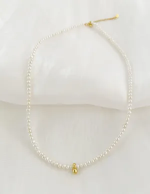 Rice Pearl Necklace , genuine Pearl thumbnail 1