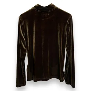 Vintage Velour Sweatshirt Zip-Up Tracksuit Brown Velvet‎ Women Size Large Jacket thumbnail 2