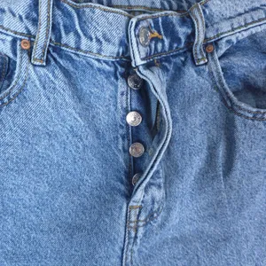 PacSun High‎ Rise Straight Jeans Women 30x27 Blue Button Fly Raw Hem 90s Mom thumbnail 6