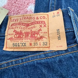 Vintage Y2K Levi’s 524 Ultra Low Rise Bootcut Jeans W33 L32 NWT 100% Cotton Dark Wash Rare Tag Error WPL 423 thumbnail 5