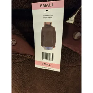 T.S. Women's S Burgundy Teddy Fleece 1/4 Snap Pullover Sweatshirt NWT MSRP $64 thumbnail 3