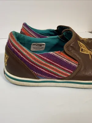 Twisted X Brown Leather Slip-On Sneakers with Gold Arrow Embroidery thumbnail 8