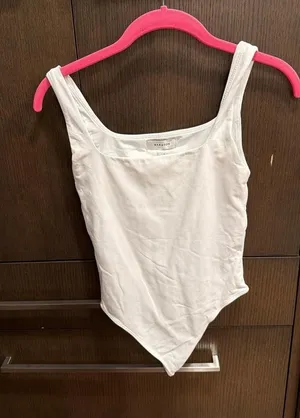 Babaton Contour Squareneck Bodysuit by Aritzia in white small thumbnail 1