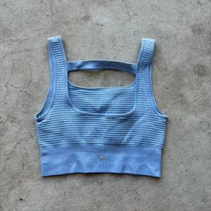Yogalicious Waffle Seamless Melanie Sports Bra in light blue thumbnail 2