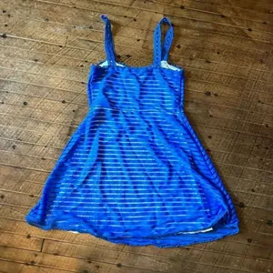 Free People blue striped XS semi sheer fit & flare dress thumbnail 2