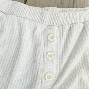 Dippin Daisys Staying In Pants Size M White Waffle Knit Jogger Pajama Coquette‎ thumbnail 5