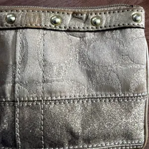 Coach vintage wristlet. Gold w/gold glitter/sparkles thumbnail 4