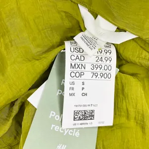 NWT H&M Lime Green Cropped Front Tie Retro Blouse thumbnail 8