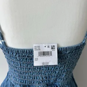 NWT American Eagle Denim Bubble Dress Strappy Mini Dress Country Western Small thumbnail 9