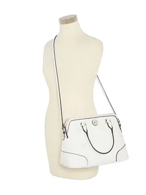 Liz Claiborne Nayla Dome Satchel Handbag in White New Womens Tote Bag Purse thumbnail 4