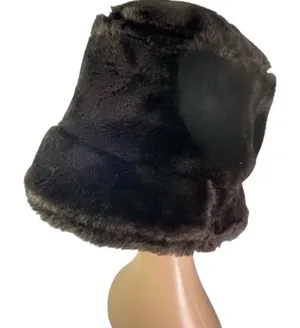 Vintage faux Fur brown Cloche hat . thumbnail 1