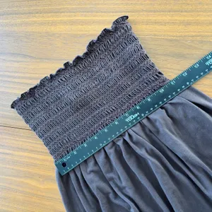 Vintage Swim n Sport Dress Medium Brown Strapless Smocked Y2K Resort Beach Cover thumbnail 8