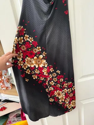 Y2K Knitenjin Black and Red Floral Halter Dress thumbnail 7