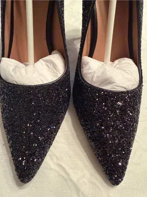 Linea Paola Black Sequins Pumps Shoes NWT Size 9M thumbnail 8