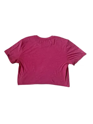 Budweiser Pink Cropped Graphic Tee Size Large thumbnail 2