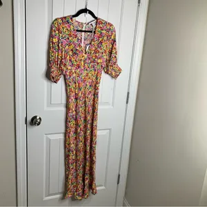 Rixo x target puff sleeves floral spring midi‎ dress size 2 thumbnail 3