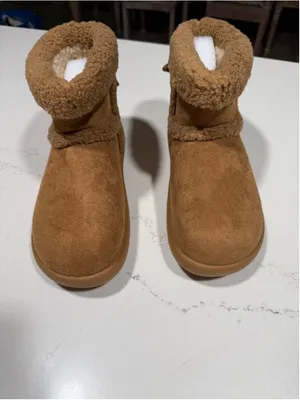 NEW Vegan Suede Fleece Bow Boots Mini Snow Boots Ankle Booties 8.5 thumbnail 8