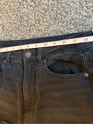 American Eagle Outfitters Black Distressed Mom Jeans thumbnail 10