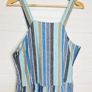 Caslon Women's Sleeveless Striped Maxi Dress Blue Size S Linen Blend thumbnail 7