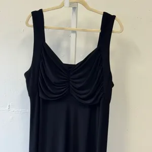 Vikki Vi Black Ruched Sweetheart Neck Sleeveless Maxi Dress Plus Size 1X Jersey thumbnail 3