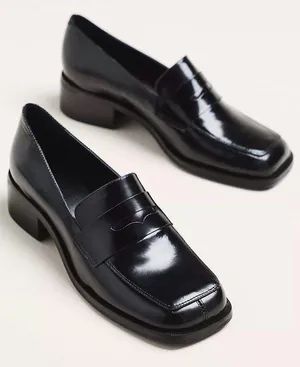 Zara Patented leather platform penny loafers thumbnail 1