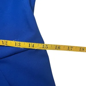 Calvin Klein Royal Blue Sheath Dress Pockets Career Cocktail Drape Neck Sz 2 EUC thumbnail 10
