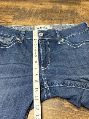 Ariat R.E.A.L. Straight Leg Jeans Womens 32R Stretch Mid Rise Western Stitch thumbnail 6