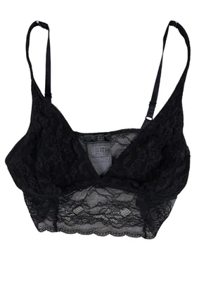 Guess Black Lace Longline Bralette Top thumbnail 3