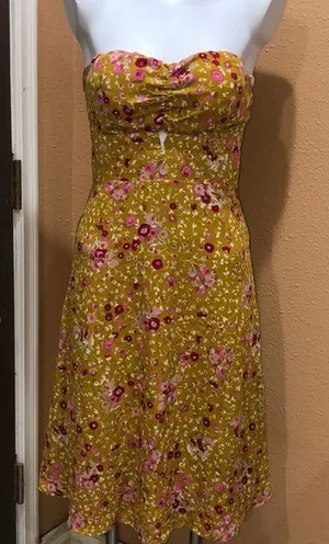 Strapless lulus floral dress nwot thumbnail 1