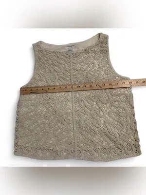 a new day Beige Crochet Mini Skirt and Tank Set thumbnail 3